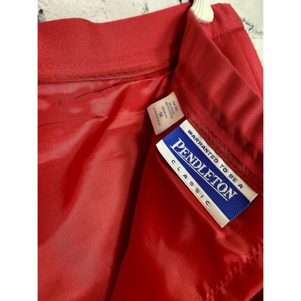 Vtg Pendleton Women's Size 14 Red Suit Long‎ Sleeve Blazer Jacket & Skirt - Picture 11 of 16